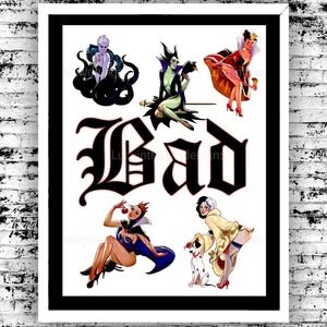 Disney Villain Pinup "Bad" Girl Sexy Wall Decor